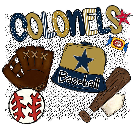 Colonels Baseball Spirit-Navy & Gold
