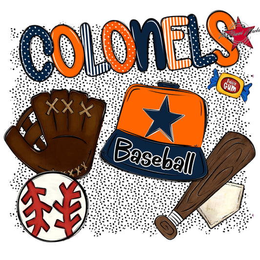 Colonels Baseball Spirit-Navy & Orange