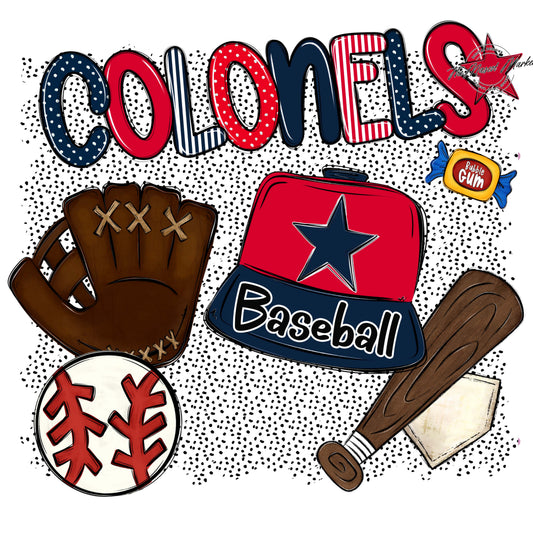 Colonels Baseball Spirit-Navy & Red