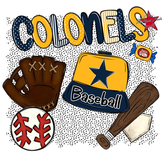Colonels Baseball Spirit-Navy & Yellow