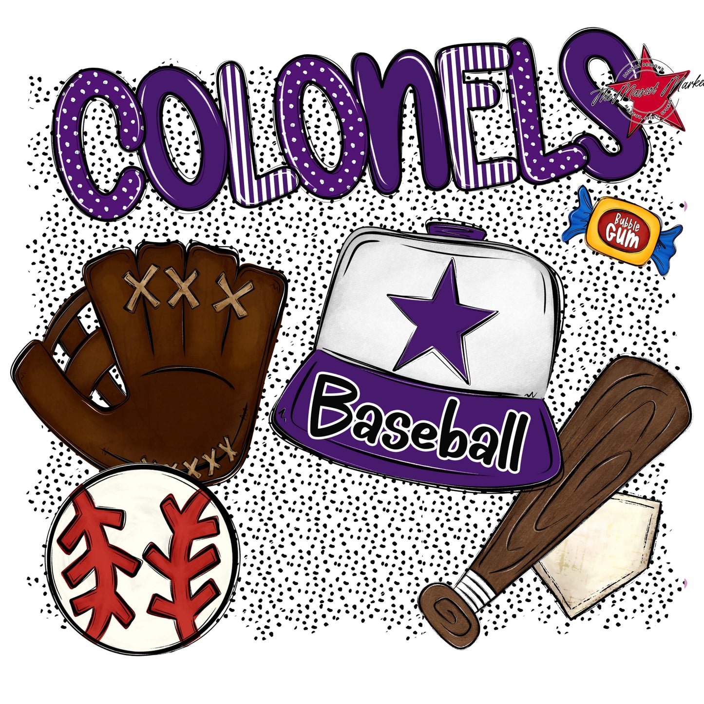 Colonels Baseball Spirit-Purple