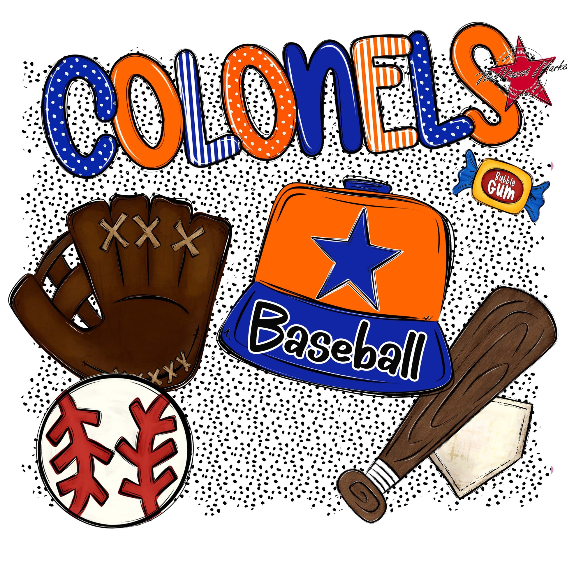 Colonels Baseball Spirit-Royal Blue & Orange