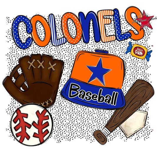 Colonels Baseball Spirit-Royal Blue & Orange