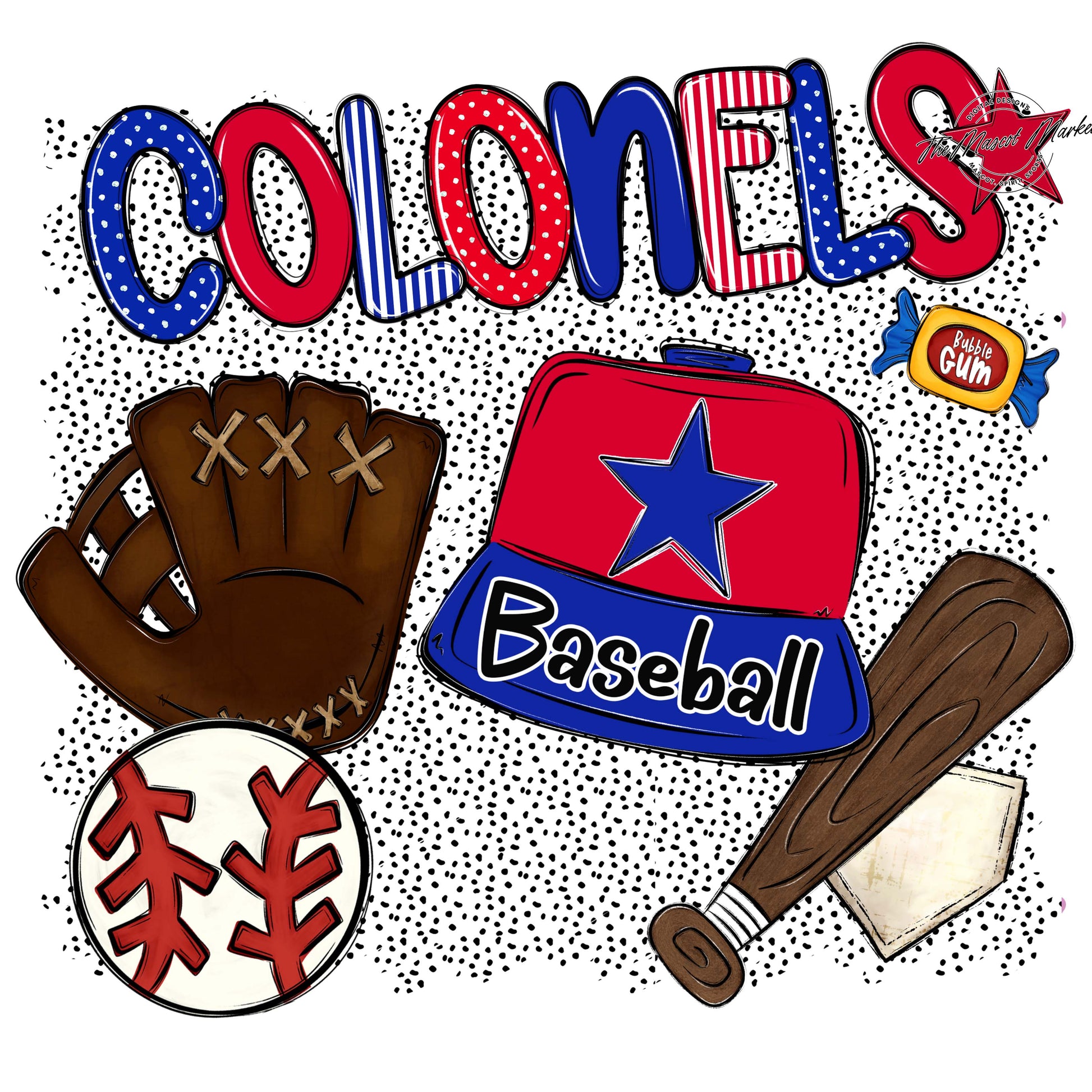Colonels Baseball Spirit-Royal Blue & Red
