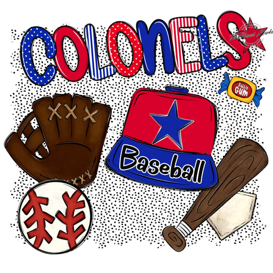 Colonels Baseball Spirit-Royal Blue & Red