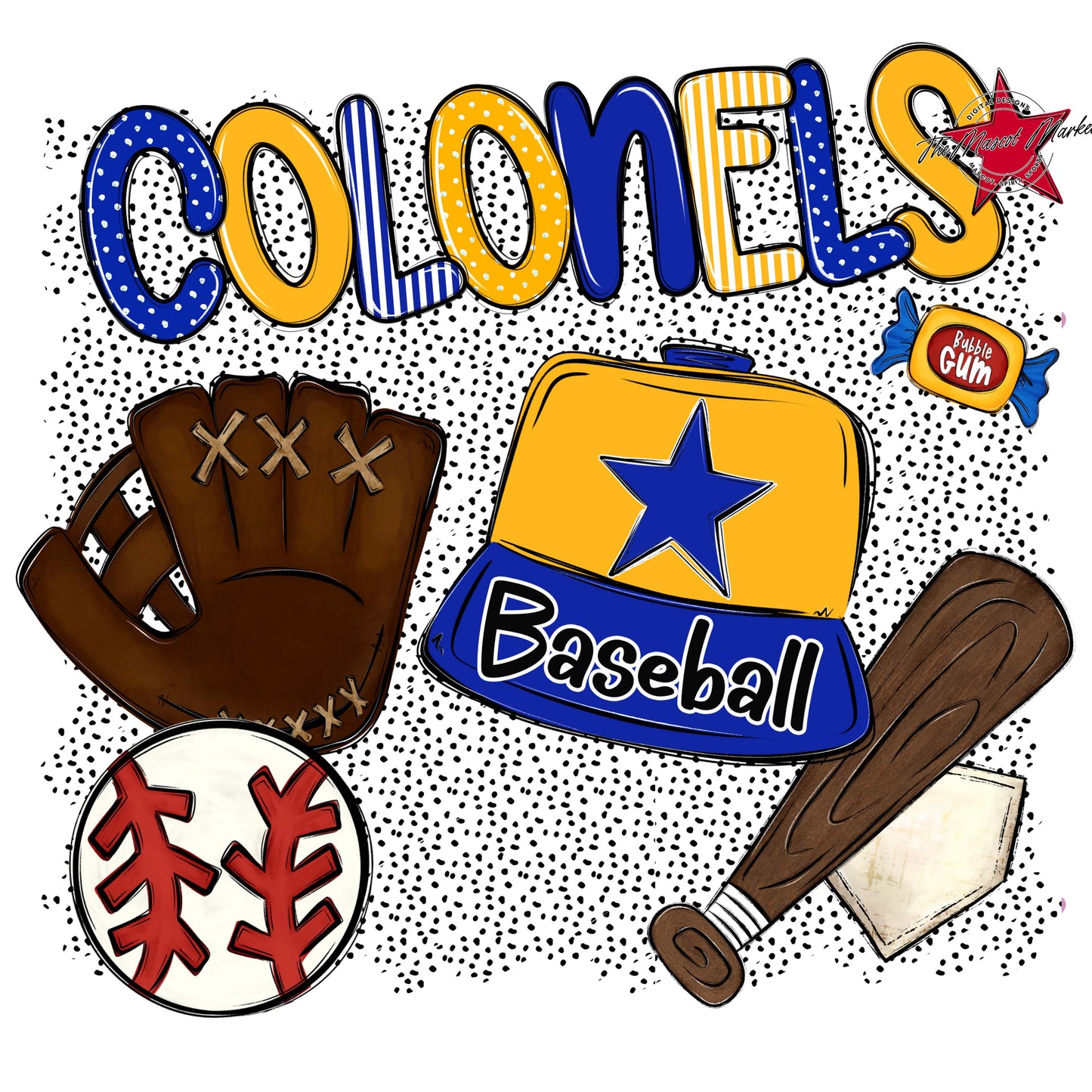 Colonels Baseball Spirit-Royal Blue & Yellow
