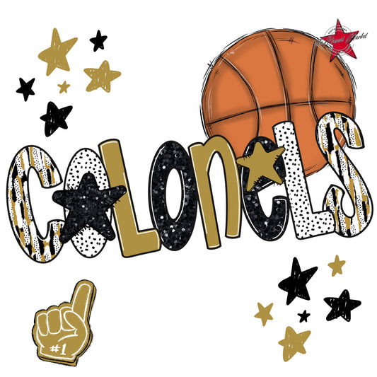 Colonels Basketball Scrape-Gold