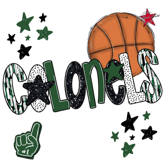 Colonels Basketball Scrape-Green