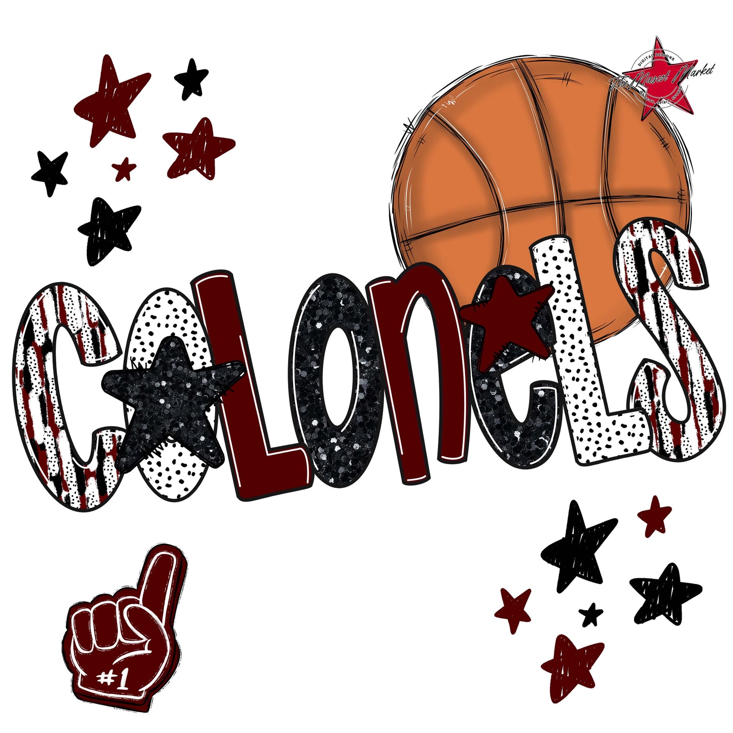 Colonels Basketball Scrape-Maroon