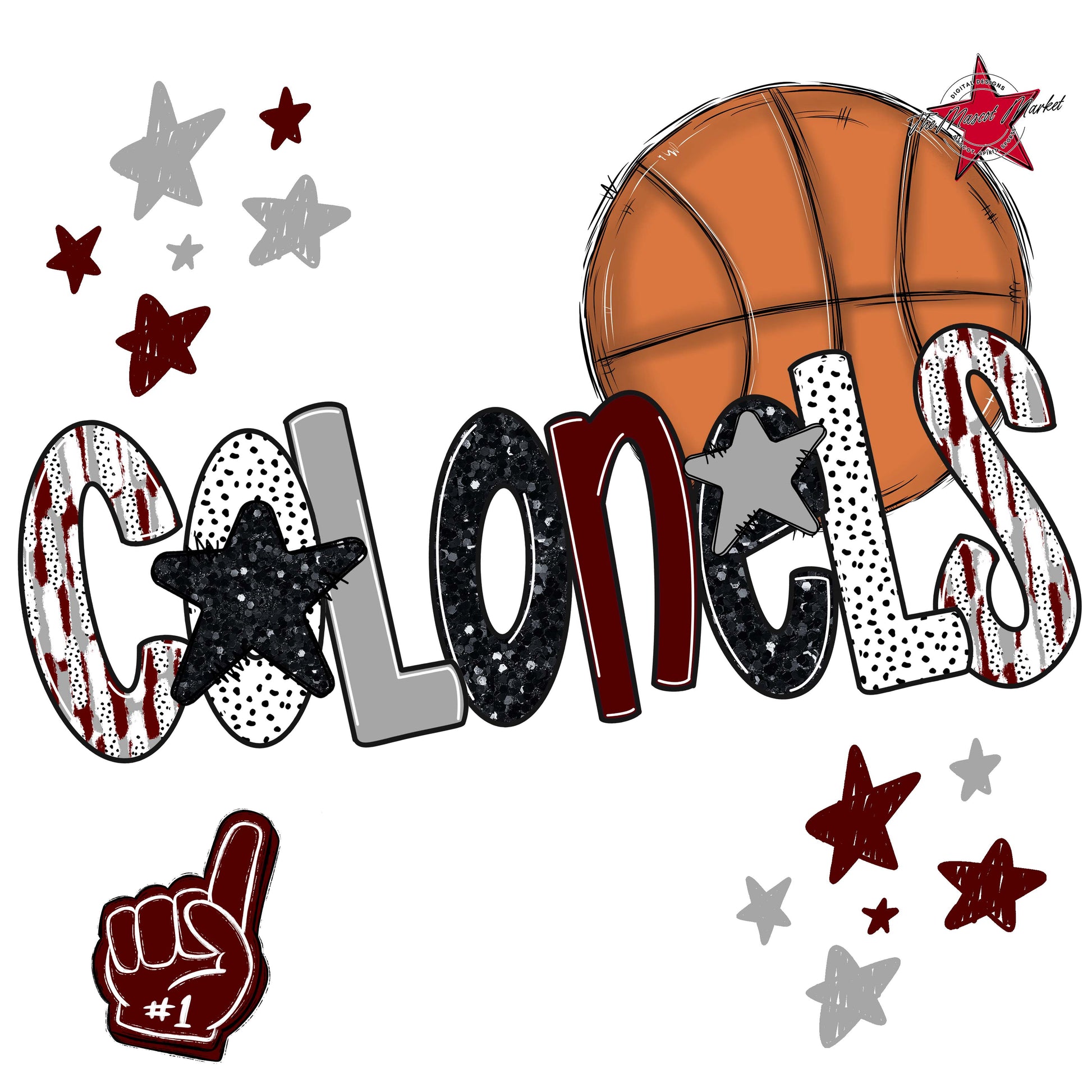 Colonels Basketball Scrape-Maroon & Grey