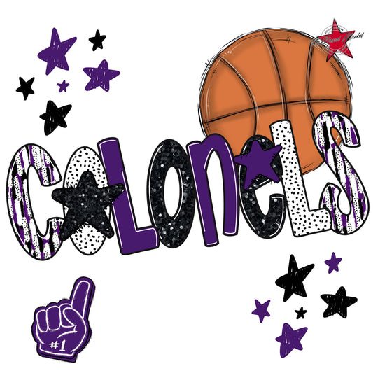 Colonels Basketball Scrape-Purple