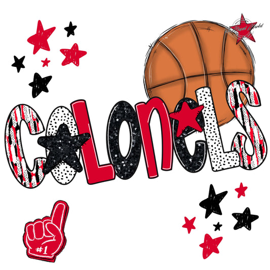 Colonels Basketball Scrape-Red