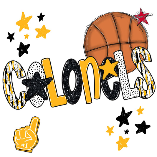 Colonels Basketball Scrape-Yellow