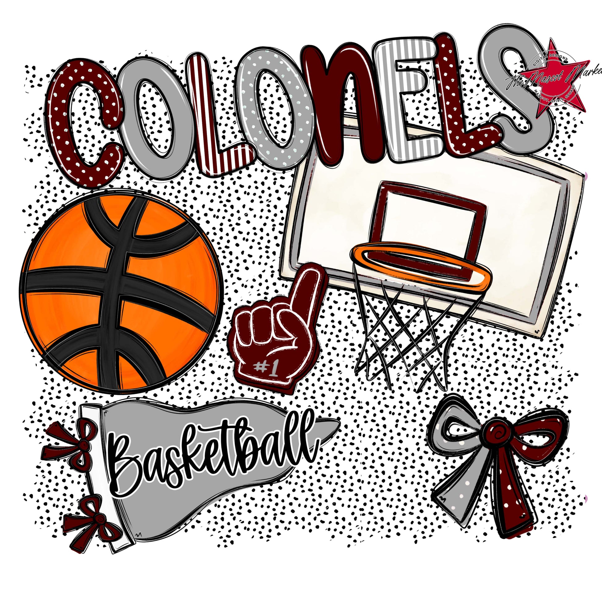 Colonels Basketball Spirit-Maroon & Grey