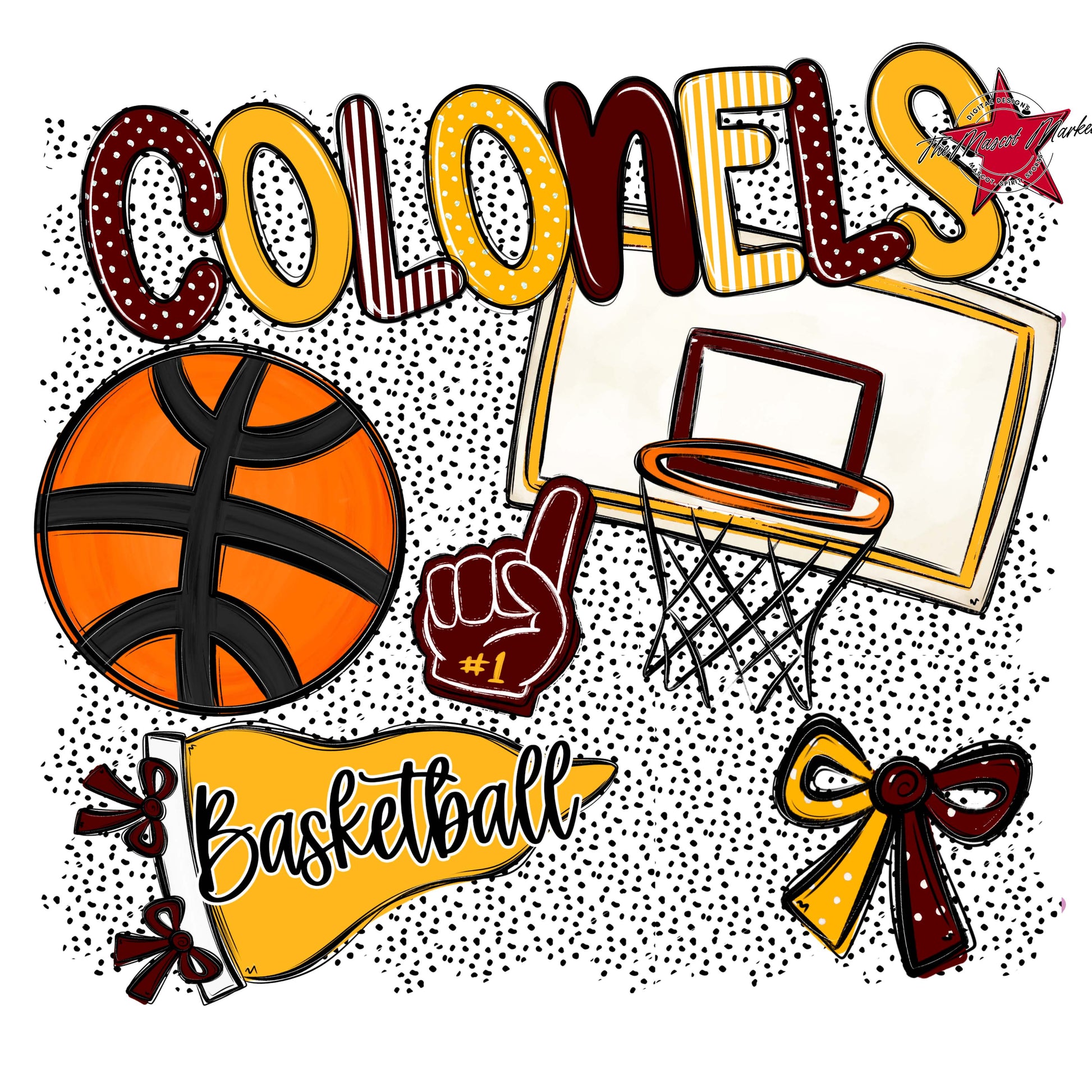 Colonels Basketball Spirit-Maroon & Yellow