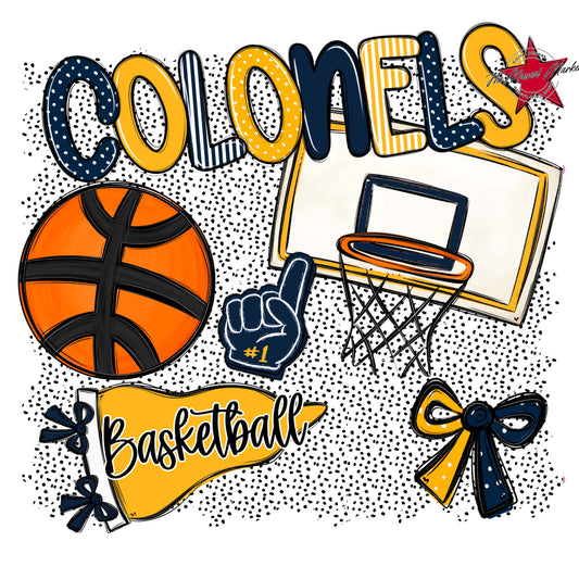 Colonels Basketball Spirit-Navy & Yellow