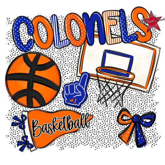 Colonels Basketball Spirit-Royal Blue & Orange