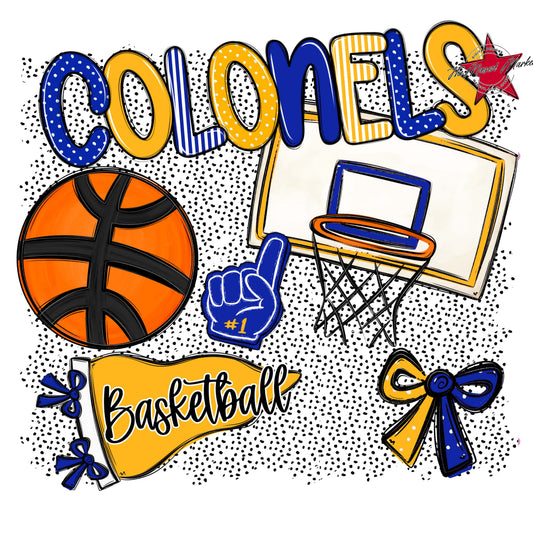 Colonels Basketball Spirit-Royal Blue & Yellow