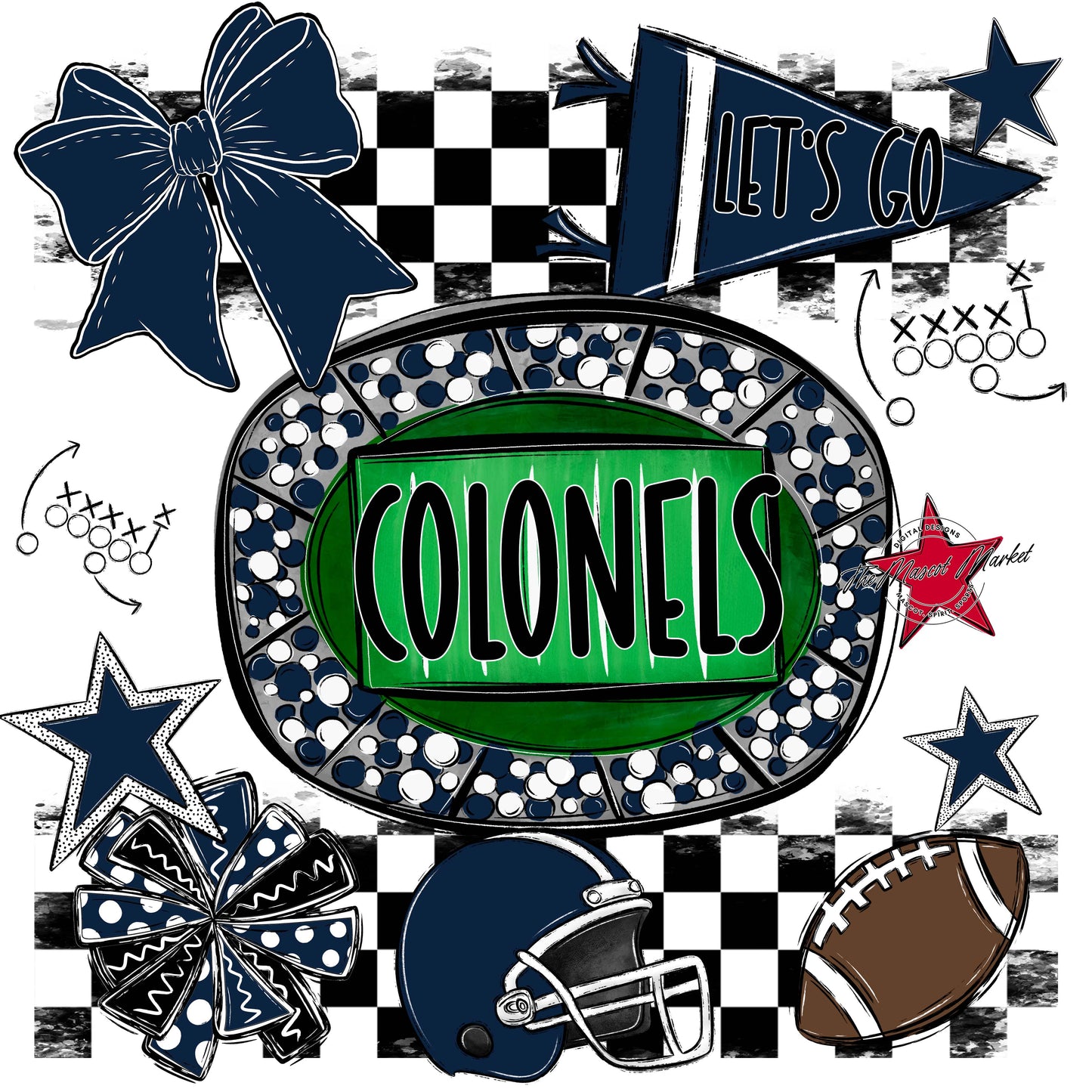 Colonels Checkers Spirit Design-Navy