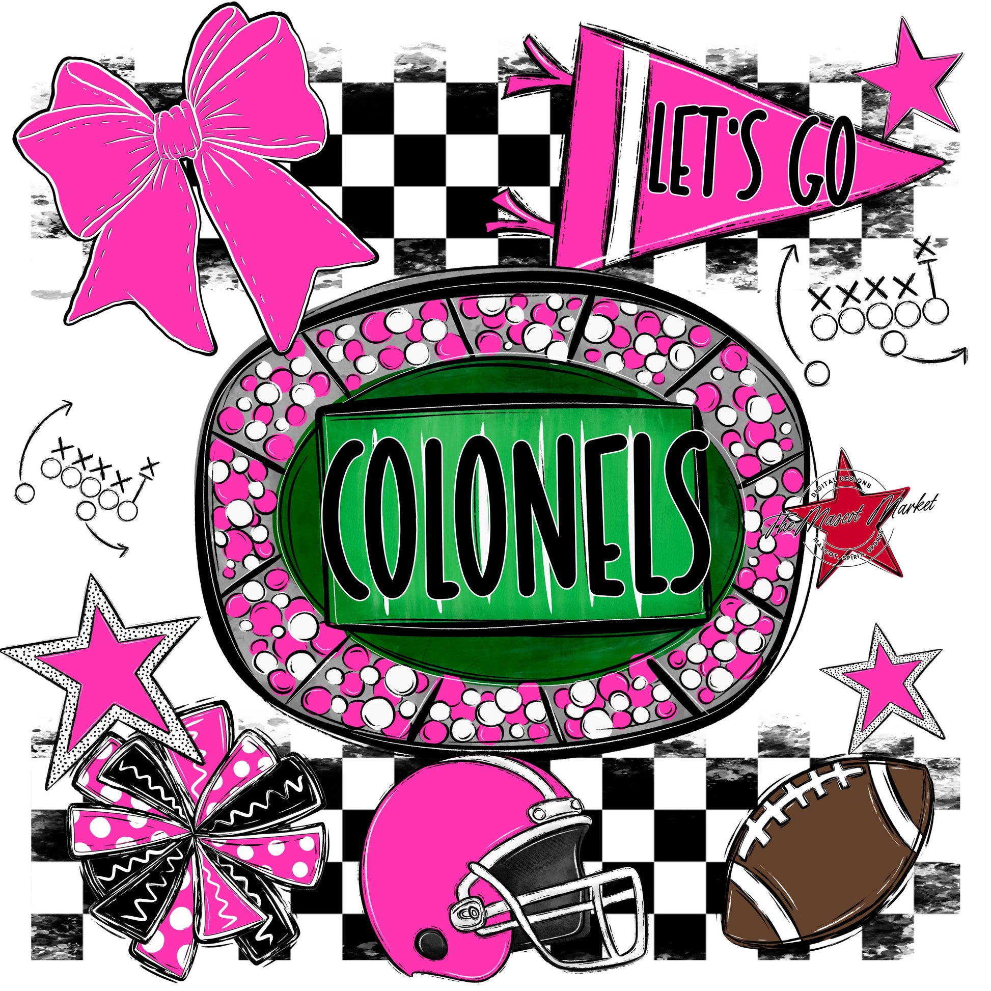 Colonels Checkers Spirit Design-Pink