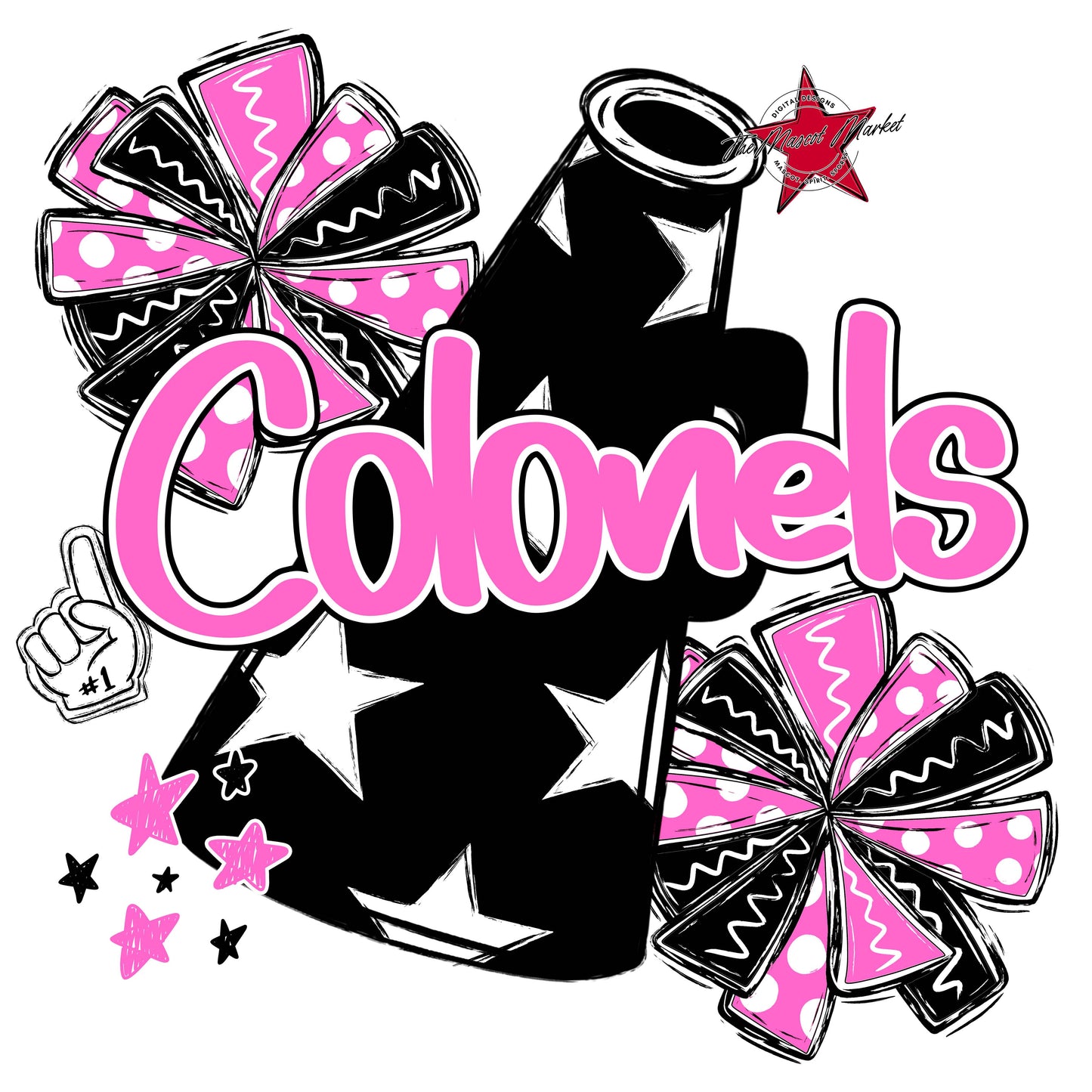 Colonels Cheer Megaphone Design-Baby Pink