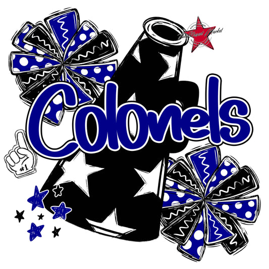 Colonels Cheer Megaphone Design-Blue