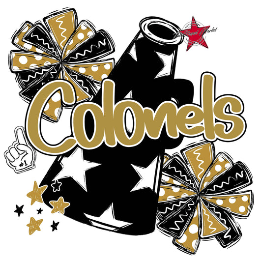 Colonels Cheer Megaphone Design-Gold