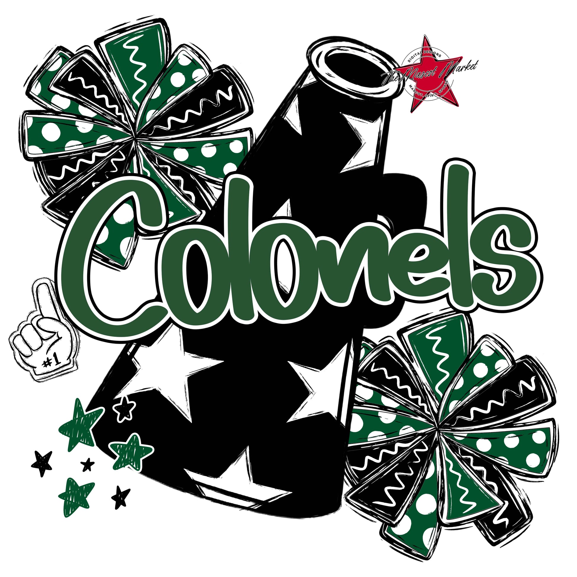 Colonels Cheer Megaphone Design-Green