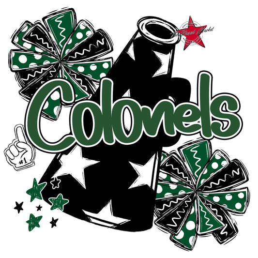 Colonels Cheer Megaphone Design-Green