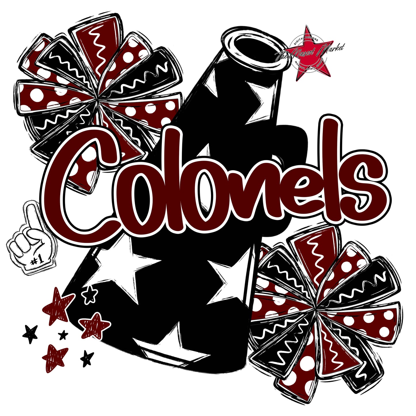 Colonels Cheer Megaphone Design-Maroon