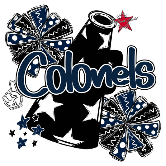 Colonels Cheer Megaphone Design-Navy