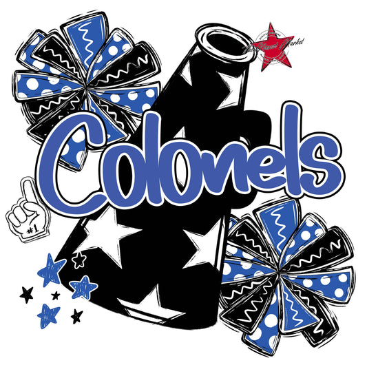 Colonels Cheer Megaphone Design-Off Blue