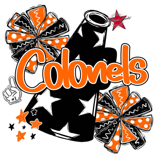 Colonels Cheer Megaphone Design-Orange