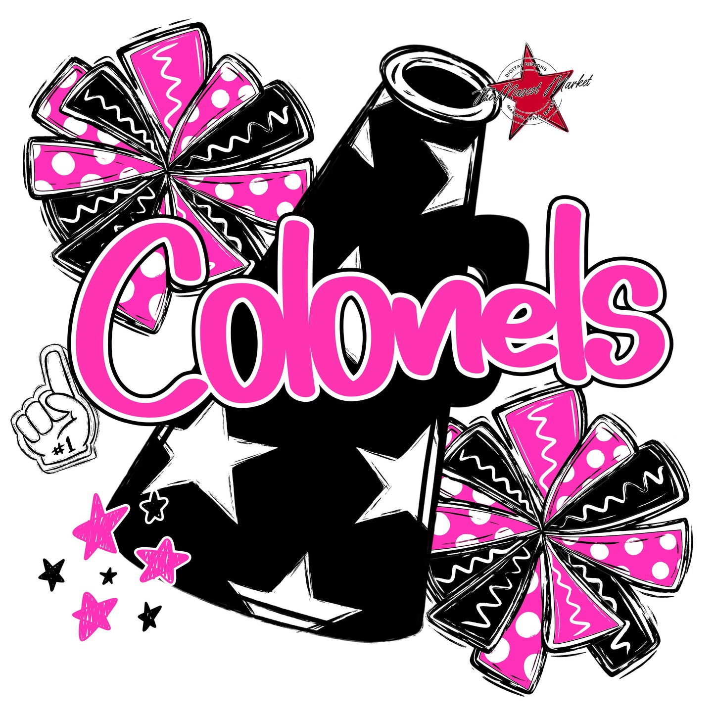 Colonels Cheer Megaphone Design-Pink