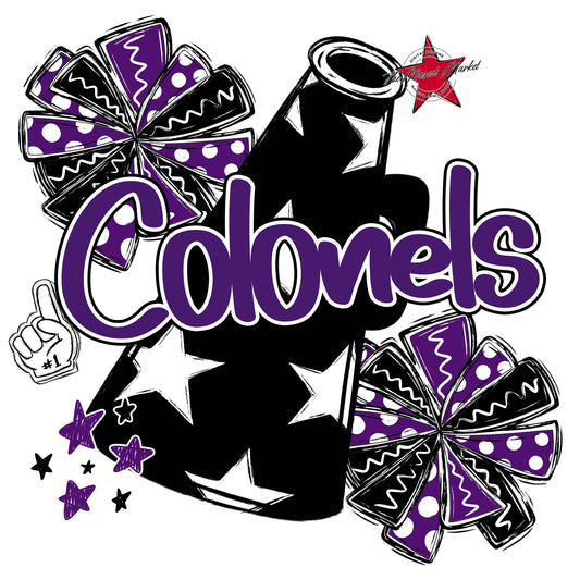 Colonels Cheer Megaphone Design-Purple