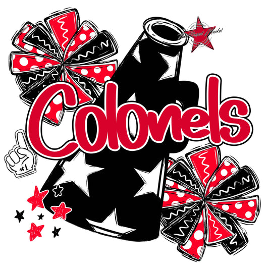 Colonels Cheer Megaphone Design-Red