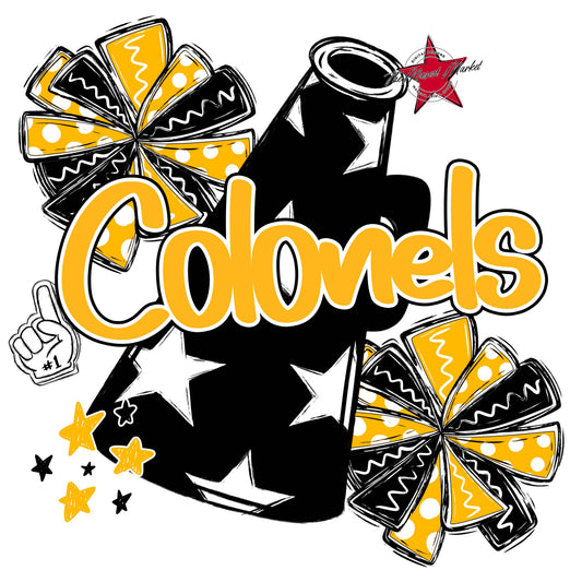Colonels Cheer Megaphone Design-Yellow
