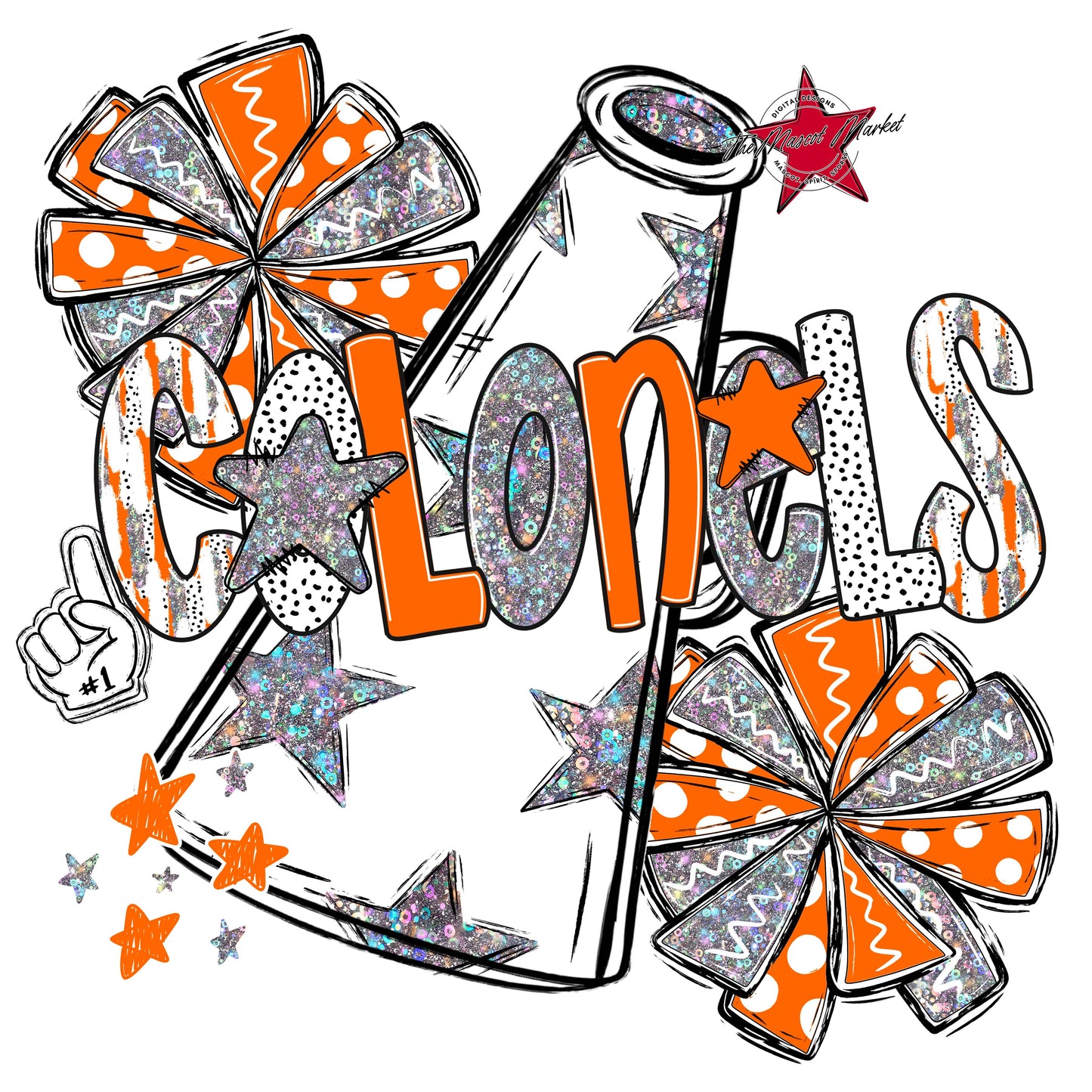 Colonels Cheer Megaphone Scrape-Orange