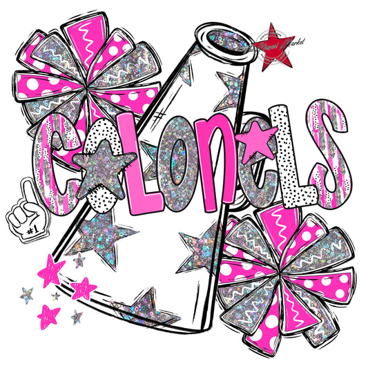 Colonels Cheer Megaphone Scrape-Pink
