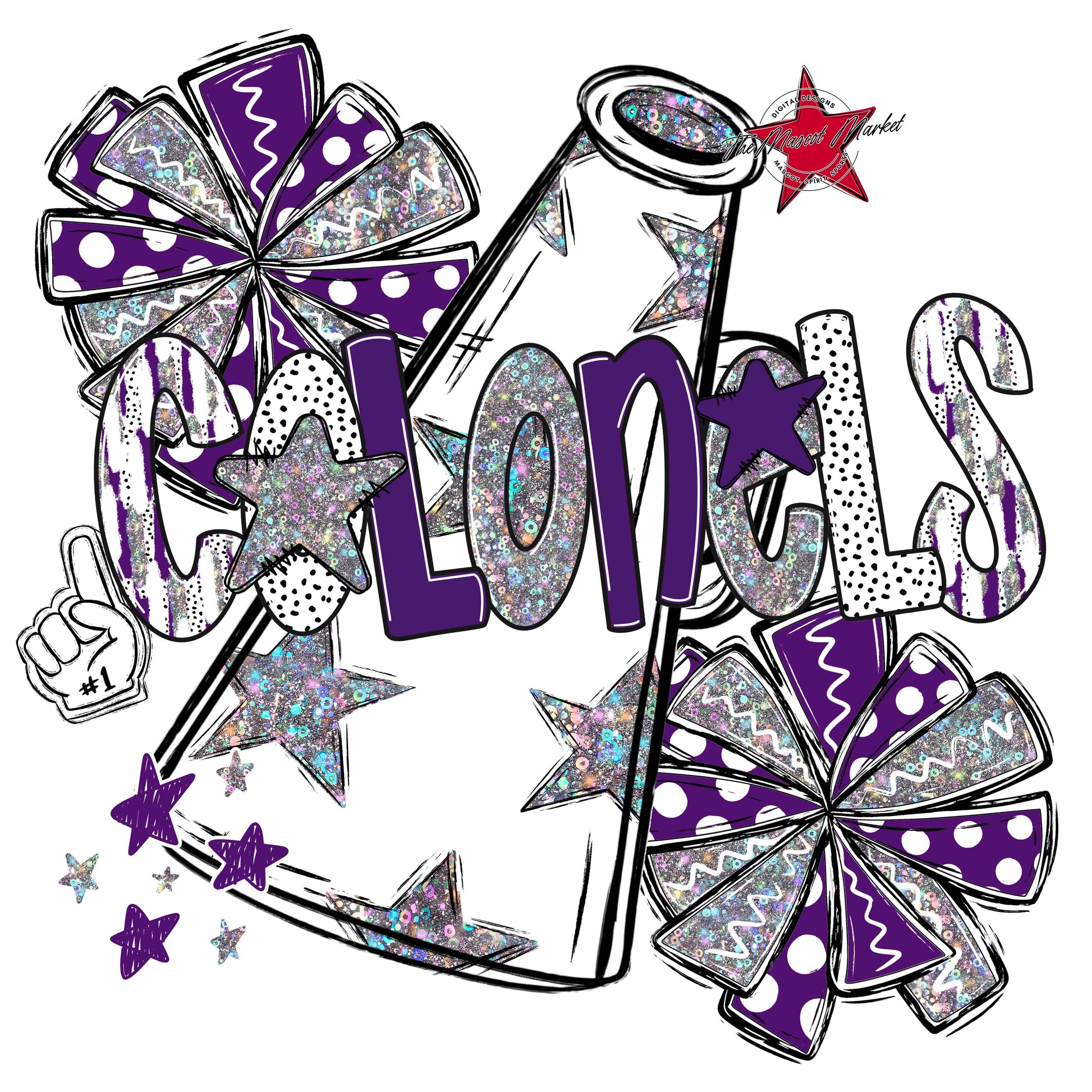 Colonels Cheer Megaphone Scrape-Purple