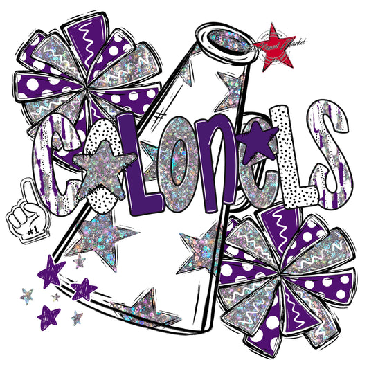 Colonels Cheer Megaphone Scrape-Purple