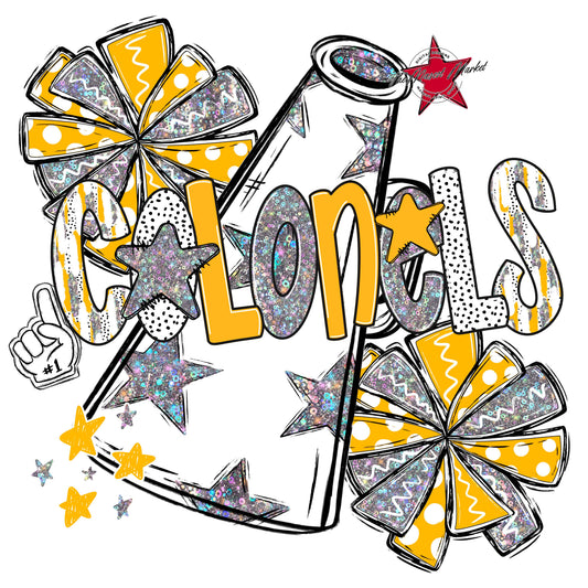Colonels Cheer Megaphone Scrape-Yellow
