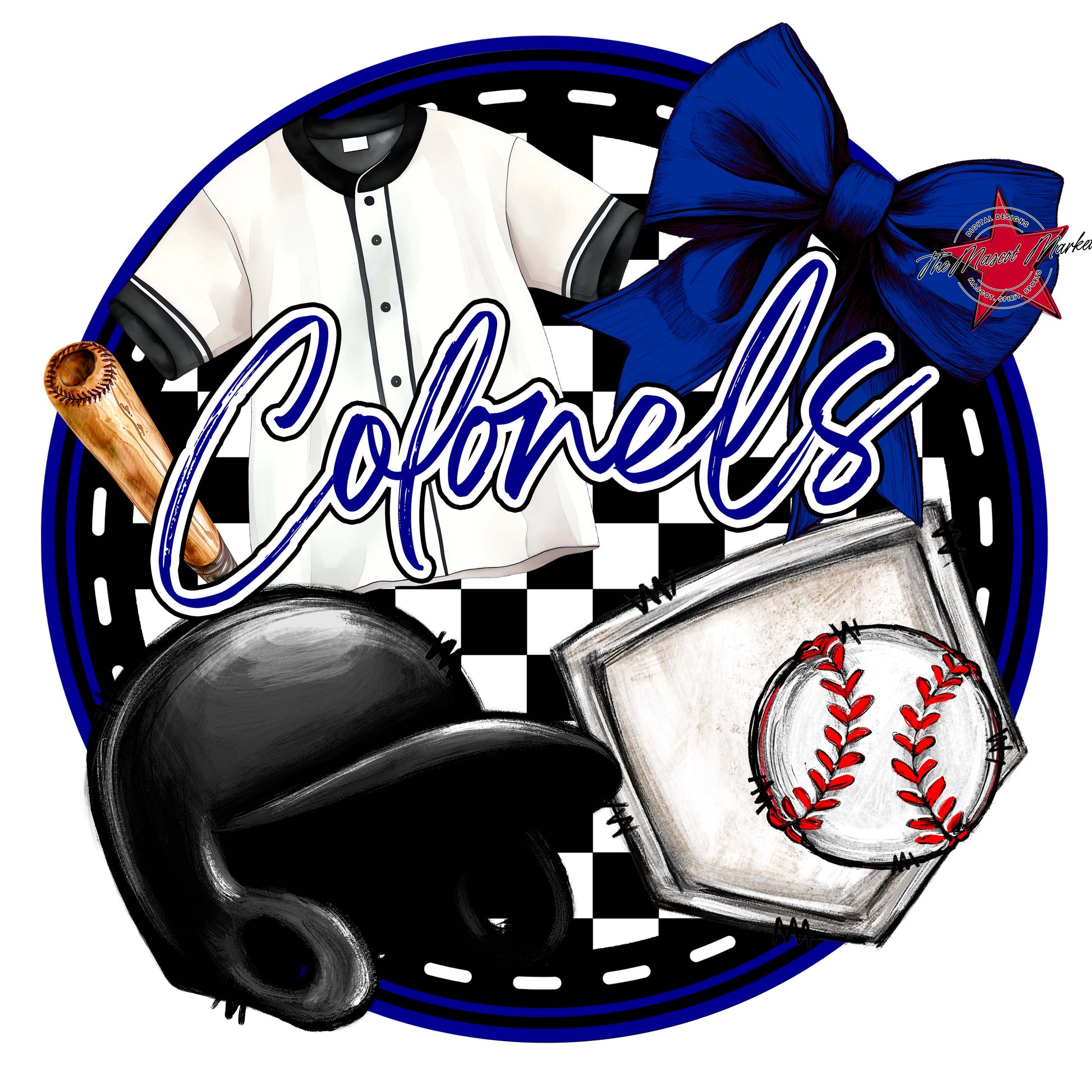 Colonels Circle Baseball Frame-Blue