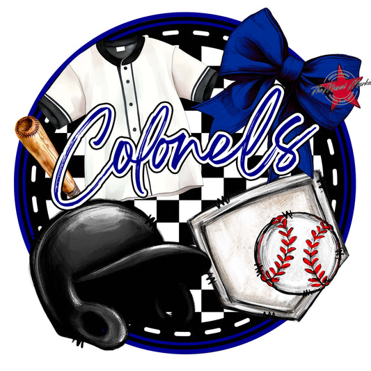 Colonels Circle Baseball Frame-Blue