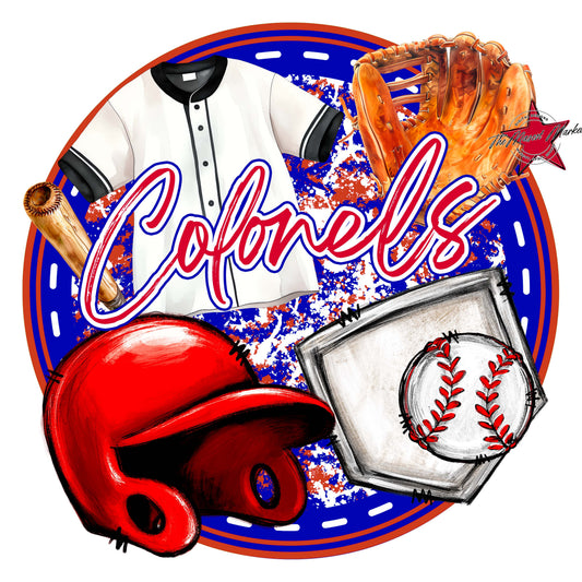 Colonels Circle Baseball Frame-Blue & Red