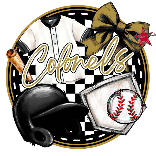 Colonels Circle Baseball Frame-Gold