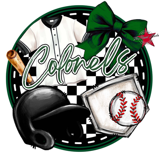 Colonels Circle Baseball Frame-Green
