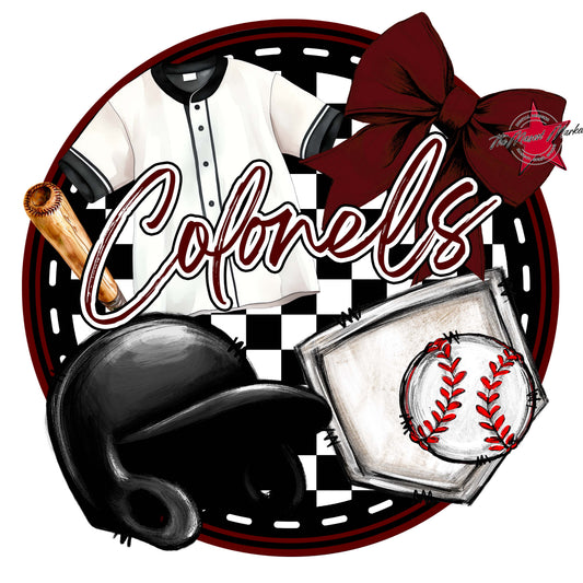 Colonels Circle Baseball Frame-Maroon