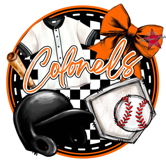 Colonels Circle Baseball Frame-Orange