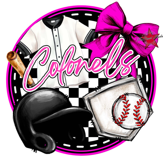 Colonels Circle Baseball Frame-Pink
